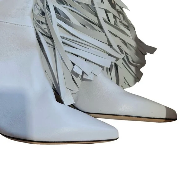 Sergio Rossi White Leather Over the Knee Boots IT 36 US 6 - Picture 6 of 16